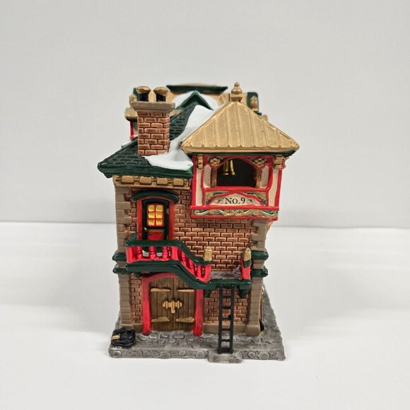 LEMAX Firehouse No. 9 2004 Lighted House w/ Box & Cord Retired 2006 Village - Picture 9 of 16